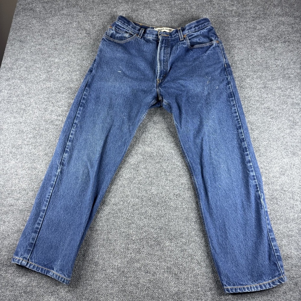 Levis 505 Jeans Men 32x31 Blue‎ Regular Fit Straight Leg Light Wash Cotton Denim